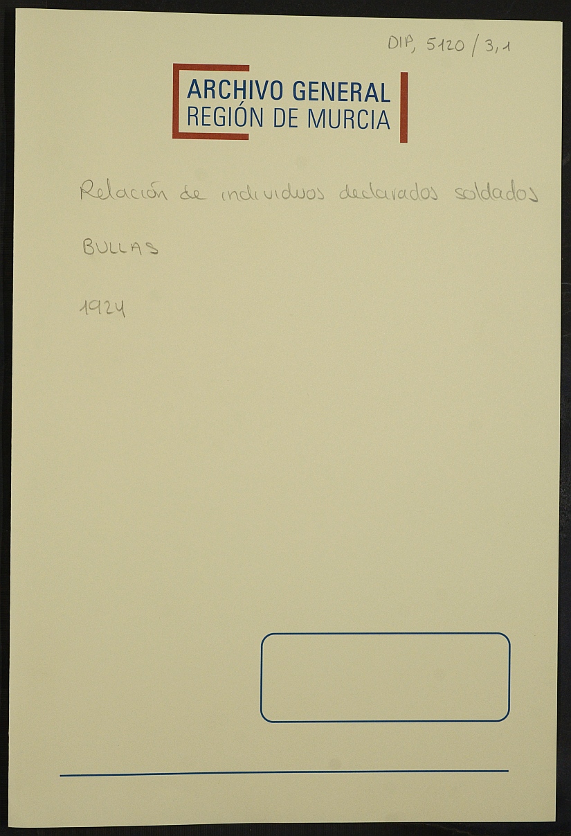 Expediente General de Reclutamiento y Reemplazo de Bullas. Año 1924.